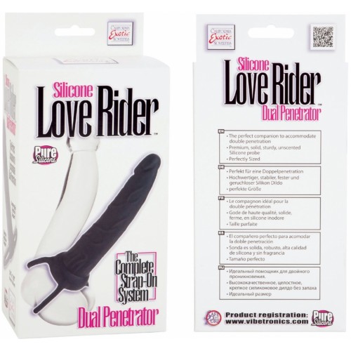 Насадка на пенис Silicone Love Rider Dual Penetrator для двойного проникновения - 14 см.